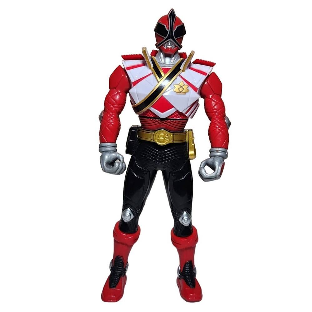 Bandai Samurai Switch Armor Power Rangers Spin Red Ranger 6.5" Pre-owned